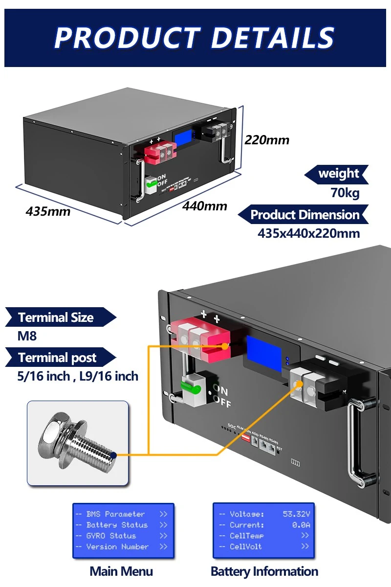48V/51.2V 400Ah 20kWh Home Energy Storage LiFePO4 Battery
